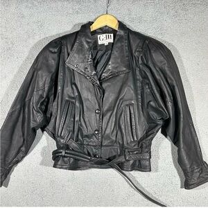 Vintage 80s G-III Leather Fashion Moto Genuine Leather Crop Jacket Women’s Small